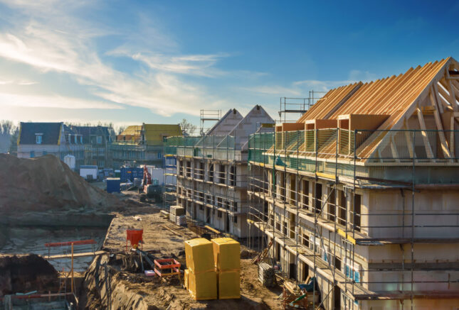 Construction site of new homes